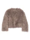 Tagliatore Teddy-textured Jacket In Neutral