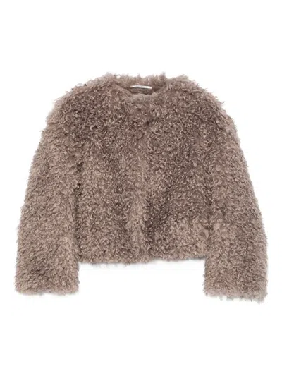 Tagliatore Teddy-textured Jacket In Neutral