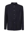 Tagliatore Mandarin-collar Wool Shirt Jacket In Blue