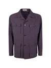 Tagliatore Tempest Jacket Long Sleeves Collared Neck In Purple