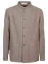 Tagliatore Button-fastening Patch-pocket Shirt Jacket In Gray