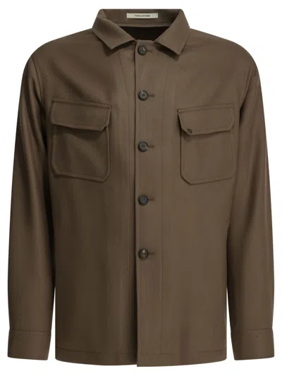 Tagliatore "tempest" Overshirt Jacket In Brown