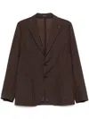 Tagliatore Long-sleeved Suit Coat In Brown