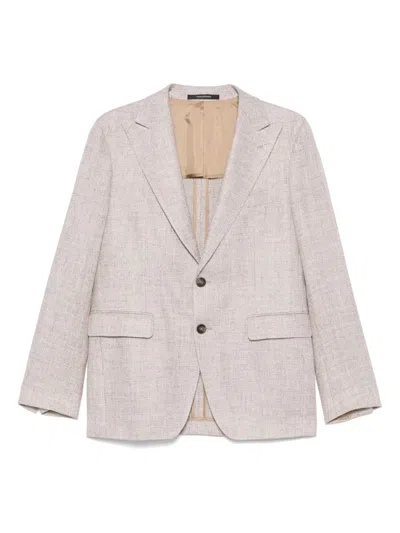 Tagliatore Textured Blazer In Brown