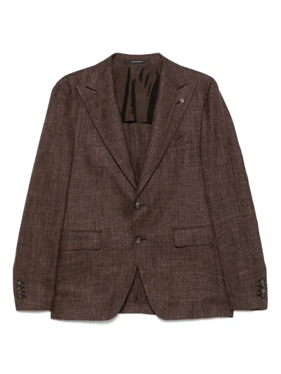 Tagliatore Textured Blazer In Brown