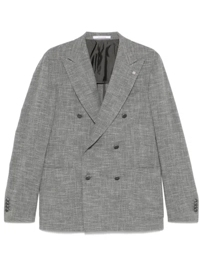 Tagliatore Textured Blazer In Grey