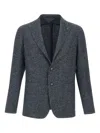 Tagliatore Textured Blazer With Notch Lapel And Tailored Fit In Gray