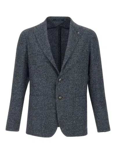 TAGLIATORE TEXTURED BLAZER WITH NOTCH LAPEL AND TAILORED FIT