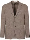 Tagliatore Textured Brown Jacket With Notch Lapel In Brown
