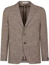 Tagliatore Textured Brown Jacket With Notch Lapel In Brown