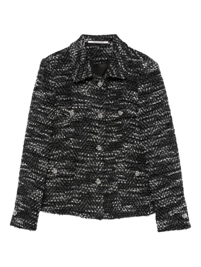 Tagliatore Textured Button-fastening Jacket In Black