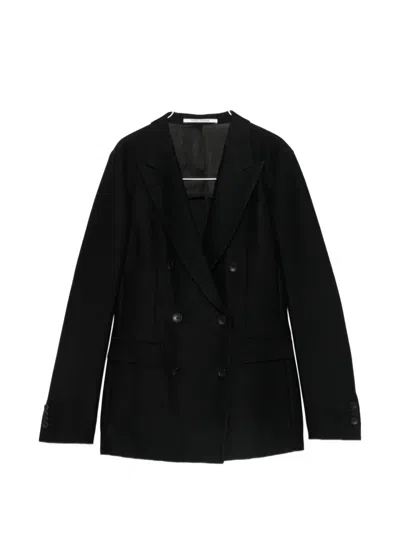 Tagliatore Textured Double-breasted Blazer In Black