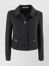 Tagliatore Textured Fabric Blazer Front Pockets In Black