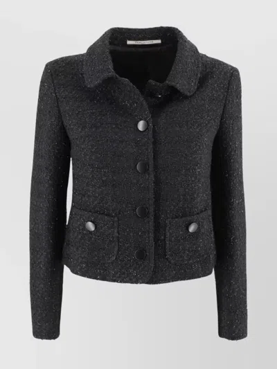 TAGLIATORE TEXTURED FABRIC BLAZER FRONT POCKETS