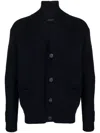 Tagliatore Textured Knit Cardigan With Deep V-neck In Black