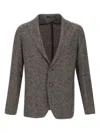 Tagliatore Textured Single-breasted Blazer In Brown