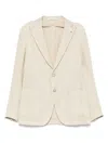 Tagliatore Textured Tailored Blazer With Notch Lapels In Neutral