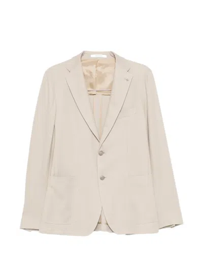 Tagliatore Textured Two-button Blazer In Neutral
