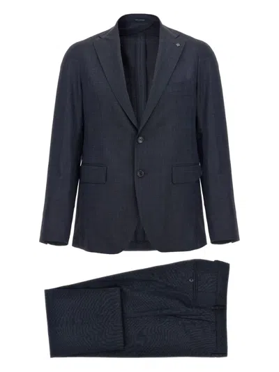 Tagliatore Textured Two-piece Suit In Blue