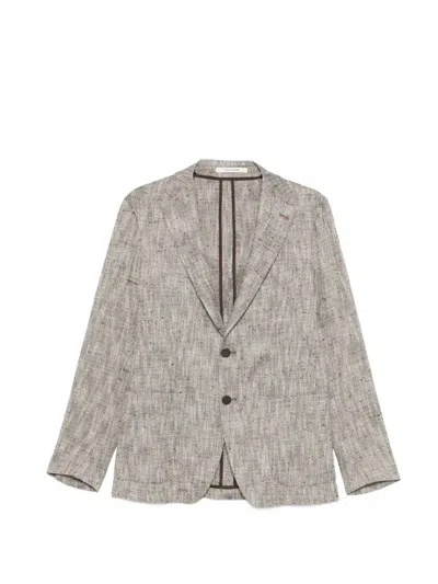 Tagliatore Textured Two-button Blazer In Gray