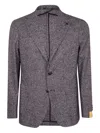 Tagliatore Textured Wool Blazer In Purple