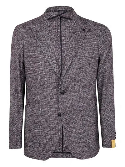 Tagliatore Textured Wool Blazer In Purple