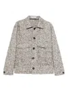 Tagliatore Textured Wool Blend Jacket In Gray