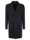 Tagliatore Wool And Cashmere Coat In Blue