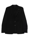 Tagliatore Three-button Wool Blazer In Black