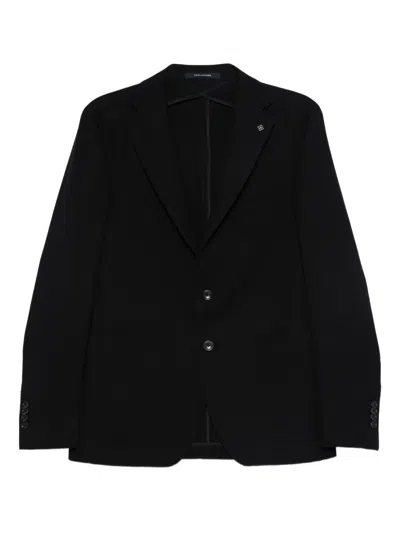 Tagliatore Three-button Wool Blazer In Black