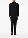 Tagliatore Three-button Wool Coat In Black