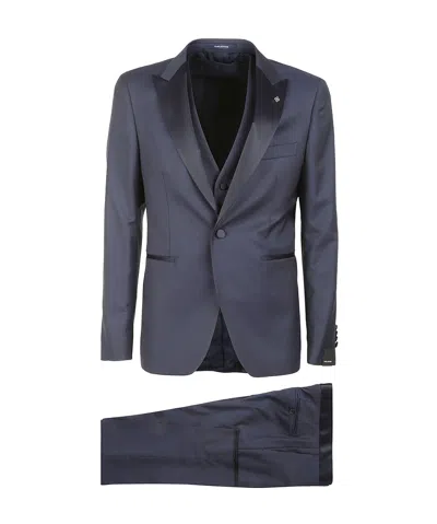 Tagliatore Three-piece Dinner Suit In Black