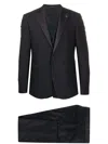 Tagliatore Three-piece Tailored Suit With Silk-effect Lapels In Black