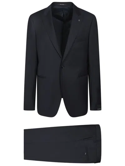 Tagliatore Three-piece Suit In High-quality Blue Fabric