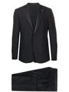 Tagliatore Three-piece Tailored Suit With Silk-effect Lapels In Black