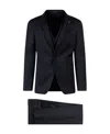 Tagliatore Virgin Wool Tuxedo With Vest In Black