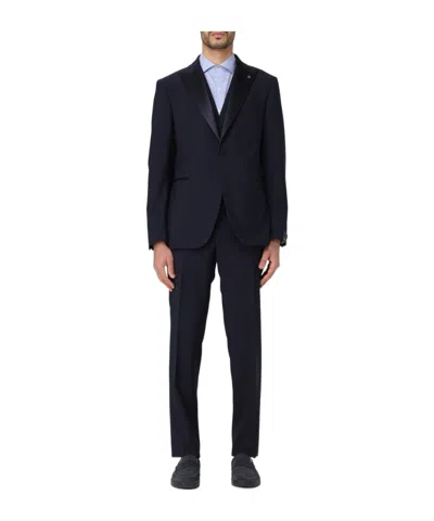 Tagliatore Bruce Blue Dinner Jacket Suit In Black