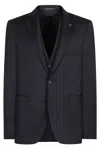 Tagliatore Three-piece Wool Suit In Black