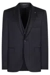 Tagliatore Three-piece Wool Suit In Blue