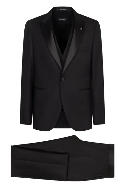Tagliatore Three-piece Wool Suit In Black