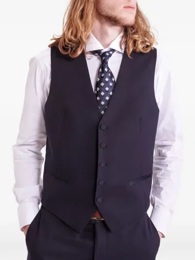 Tagliatore Three-piece Wool Suit In Blue