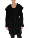 Tagliatore Tie-fastening Oversized Coat In Black