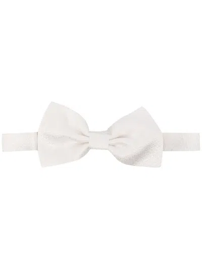 Tagliatore Ivory White Satin Pointed Tie