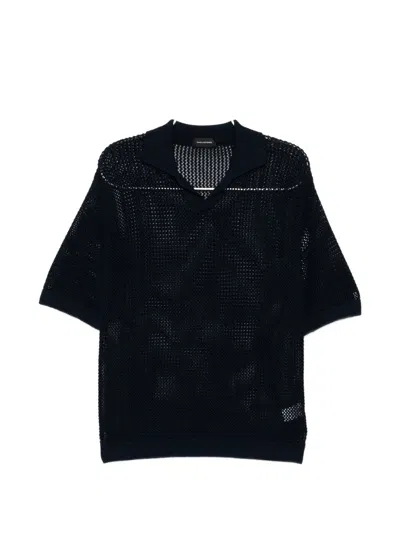 Tagliatore Tilley Knitted Short-sleeve Polo Shirt In Black