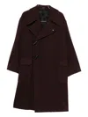 Tagliatore Toggle-fastening Patch-pocket Coat In Burgundy