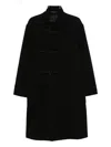 Tagliatore Toggle-front Wool Coat In Black