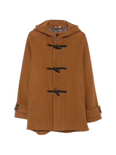 Tagliatore Toggle-fastening Hooded Coat In Brown