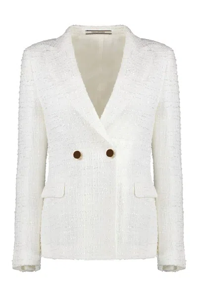 Tagliatore Tory Burch J Albar Tweed Jacket In White