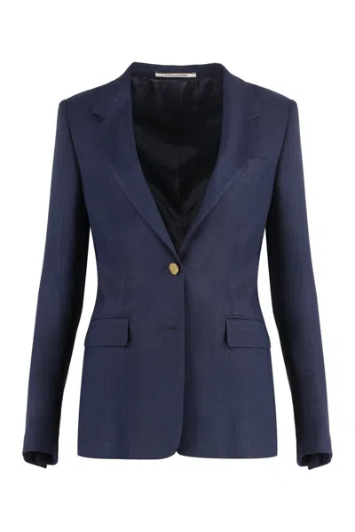 Tagliatore Tory Burch Single Button Blazer Jacket In Blue