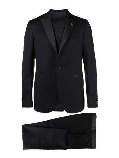 Tagliatore Midnight Blue Three-piece Tuxedo Suit